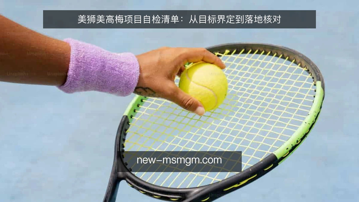 美狮美高梅项目自检清单：从目标界定到落地核对