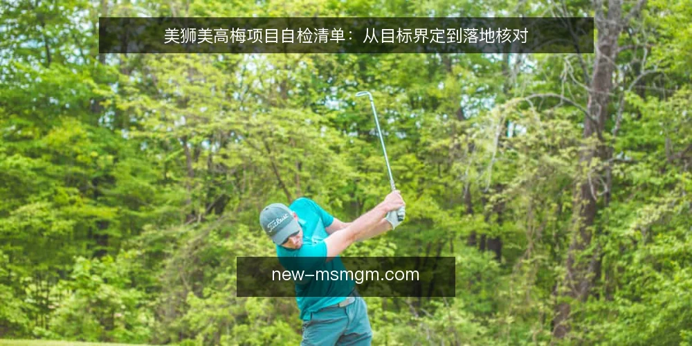 美狮美高梅项目自检清单：从目标界定到落地核对 — 为什么现在需要自检 配图